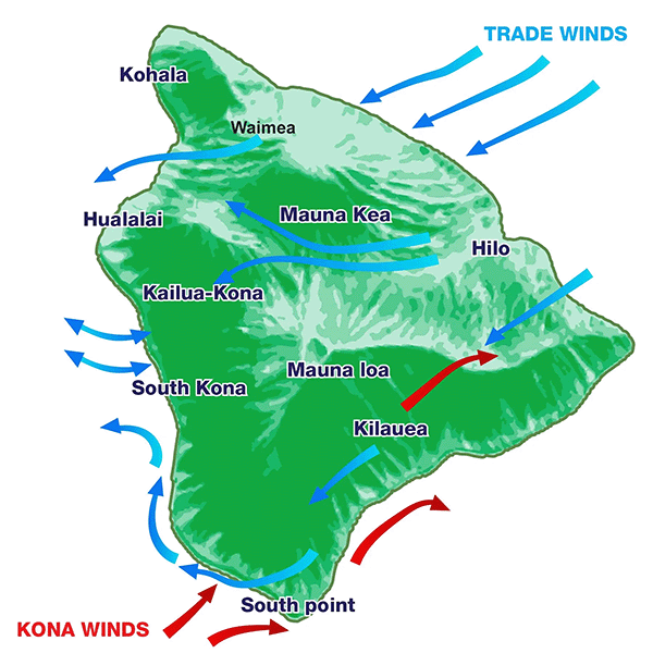 Tradewinds map of the Big Island