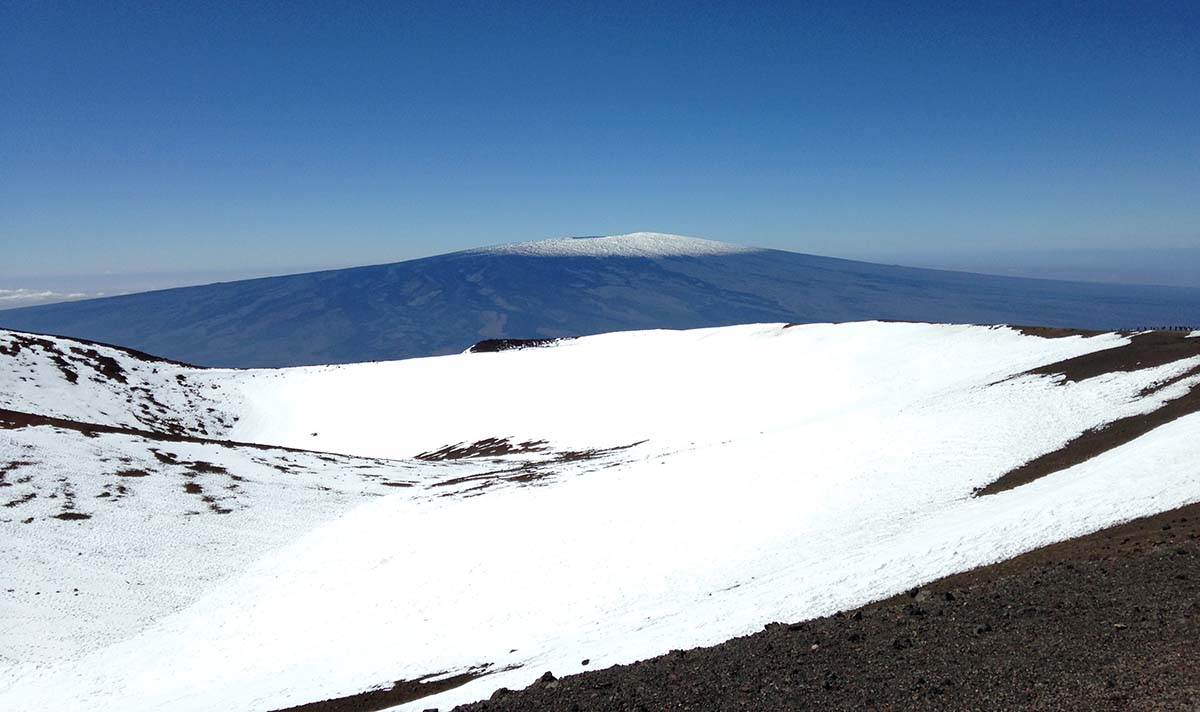 Snow Capped Mauna Loa from Mauna Kea